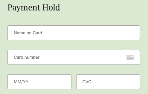 Credit Card Hold